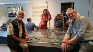 ArcheoFlinters Ernest Mols en Anne ten Brink tijdens de opening van de Vermaning tentoonstelling in het Drents museum te Assen. 